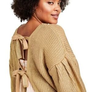 KIKA VARGAS X TARGET Metallic Gold Back Tie Sweater M